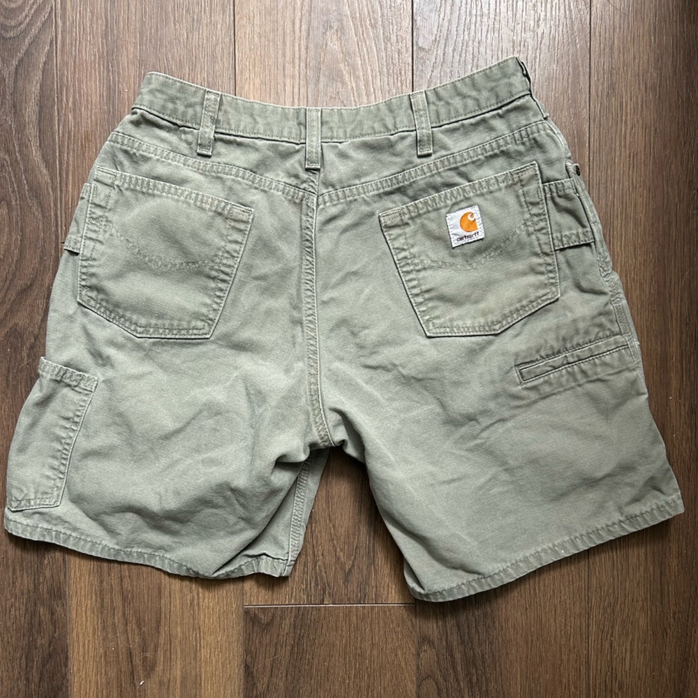 Carhartt carpenter work shorts Crawford Women’s size 8 green/gray - Picture 2 of 4